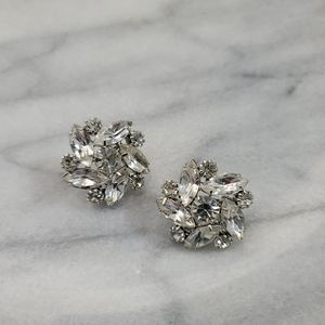 Vintage Clip on Rhinestone Earrings